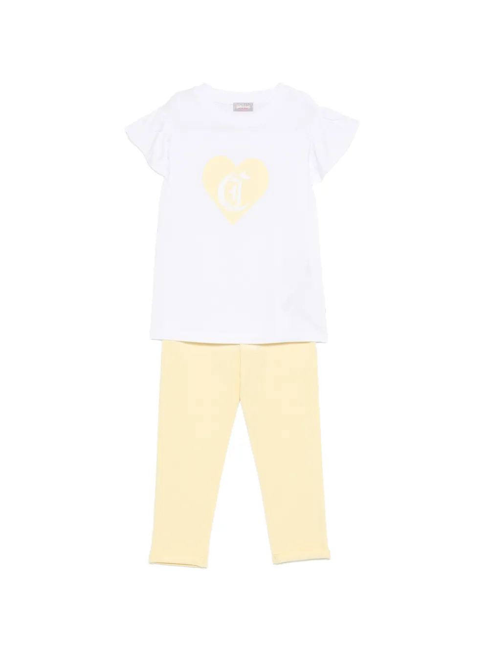 Roberto Cavalli Junior heart-detail leggings set (set of two) - Bianco