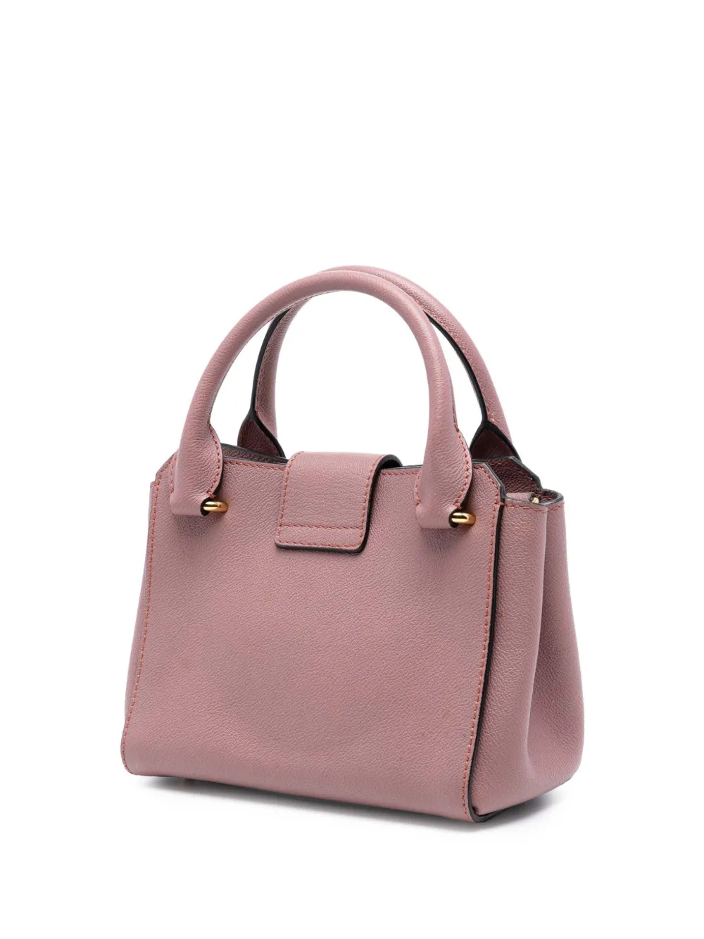 2000-2017 Small Grained Leather Buckle Tote Satchel