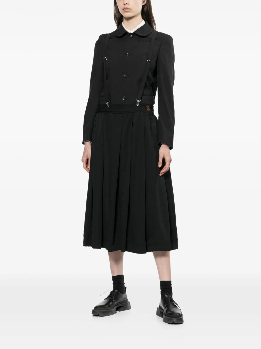 Black Comme Des Garçons A-lijn midi-rok Zwart
