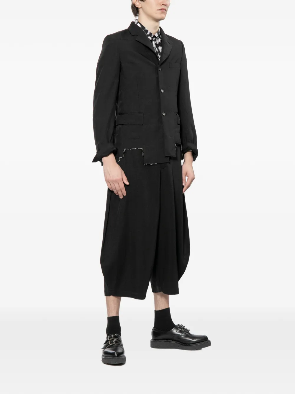Black Comme Des Garçons Broek met verlaagd kruis Zwart