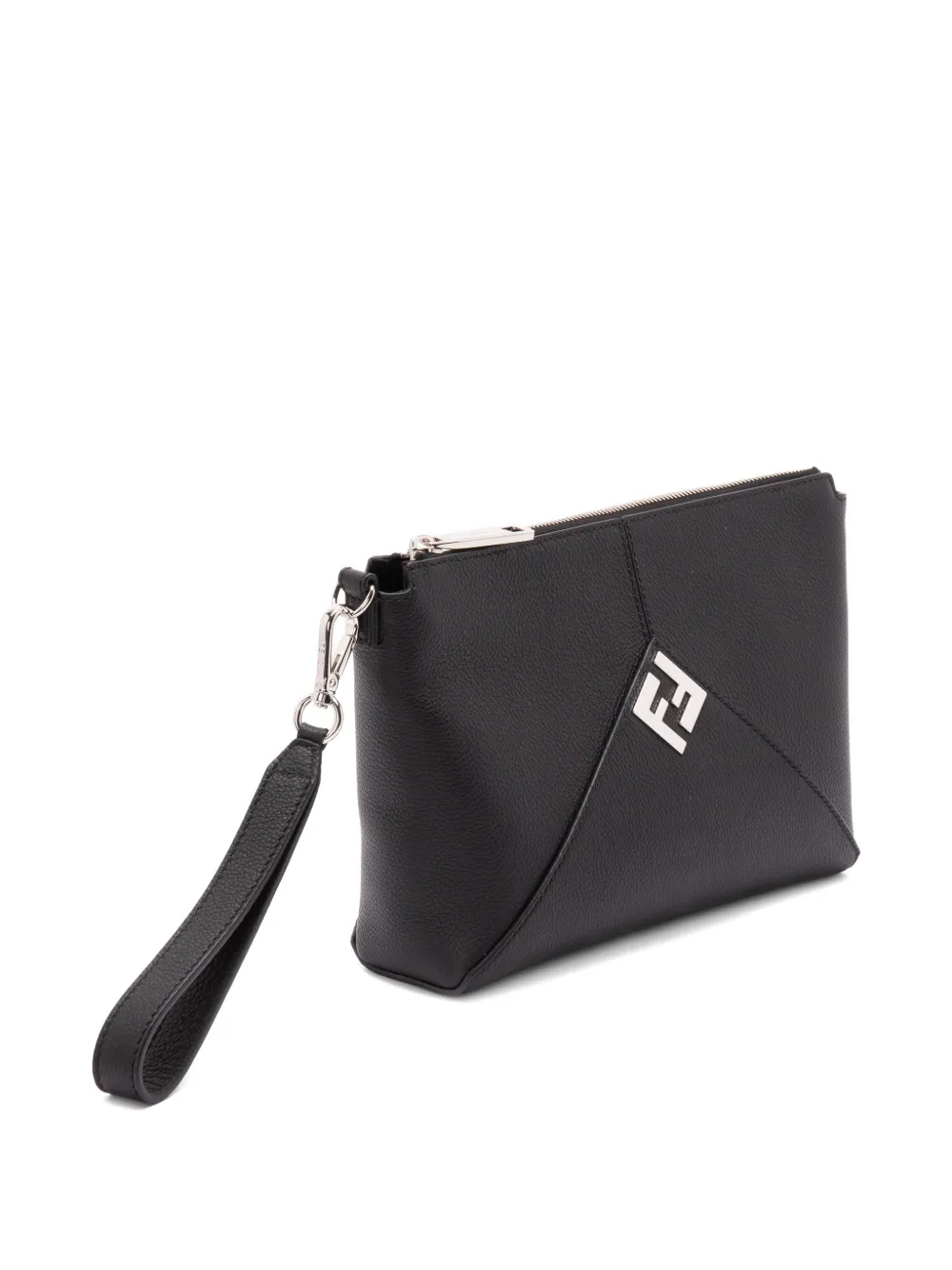 Lui logo-plaque leather clutch bag