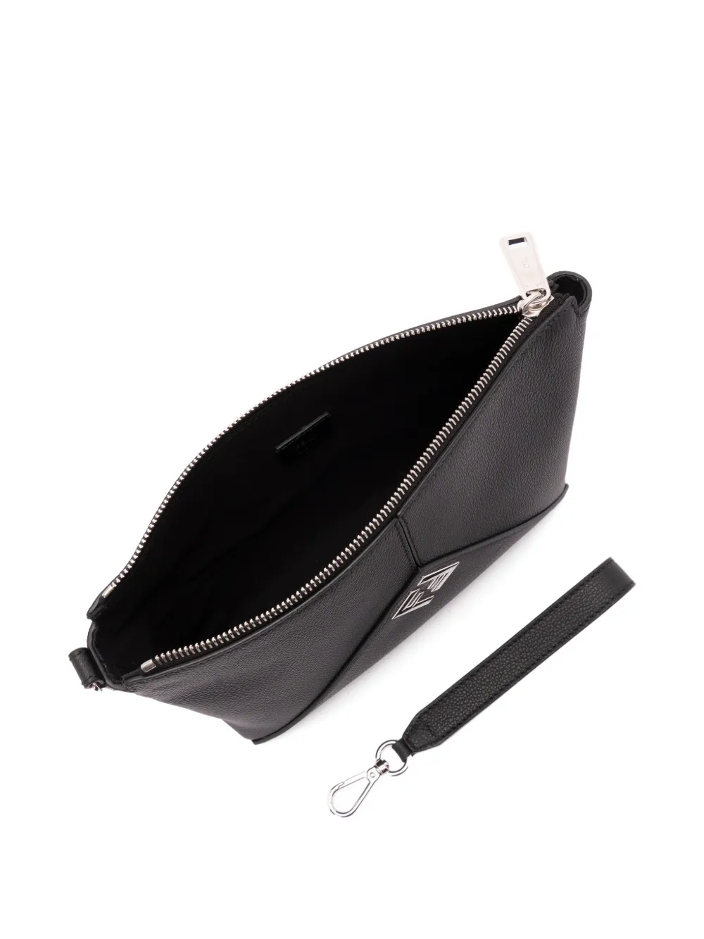 Lui logo-plaque leather clutch bag
