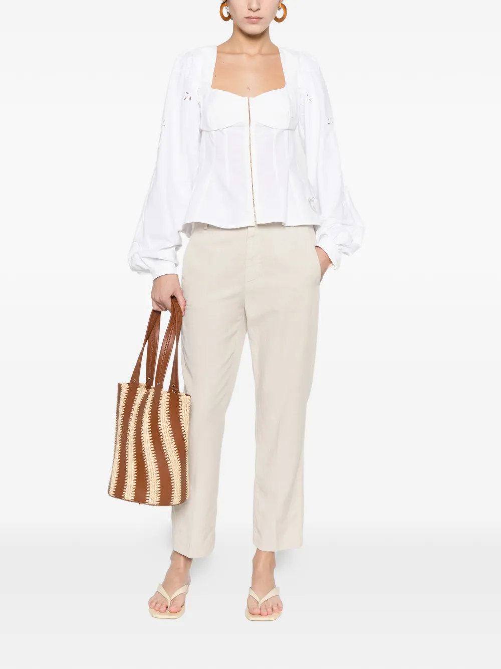 DONDUP Broek met toelopende pijpen Beige