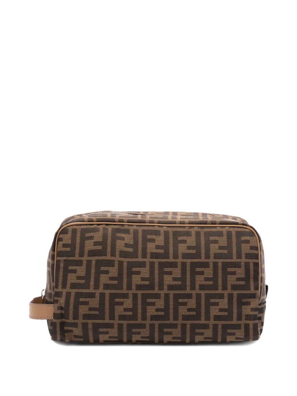 FENDI monogram zip wash bag - Braun