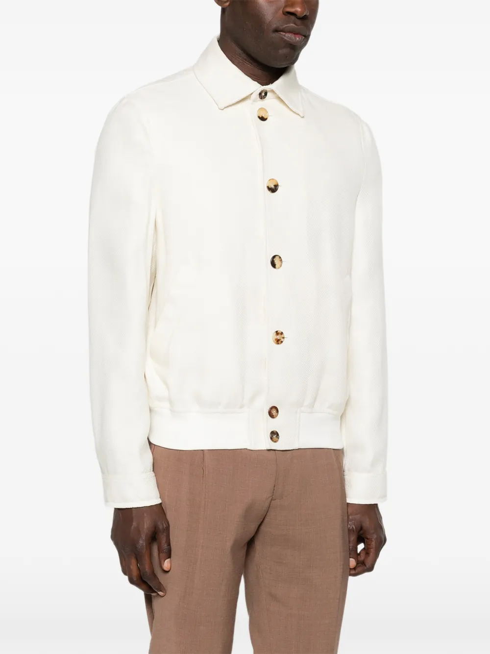  Brunello Cucinelli Polo-collar Bomber Jacket - Neutrals 