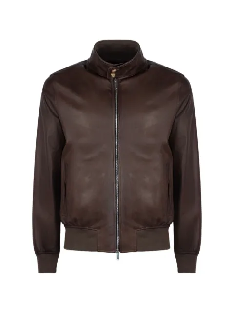 VOLFAGLI zip-up lambskin bomber jacket