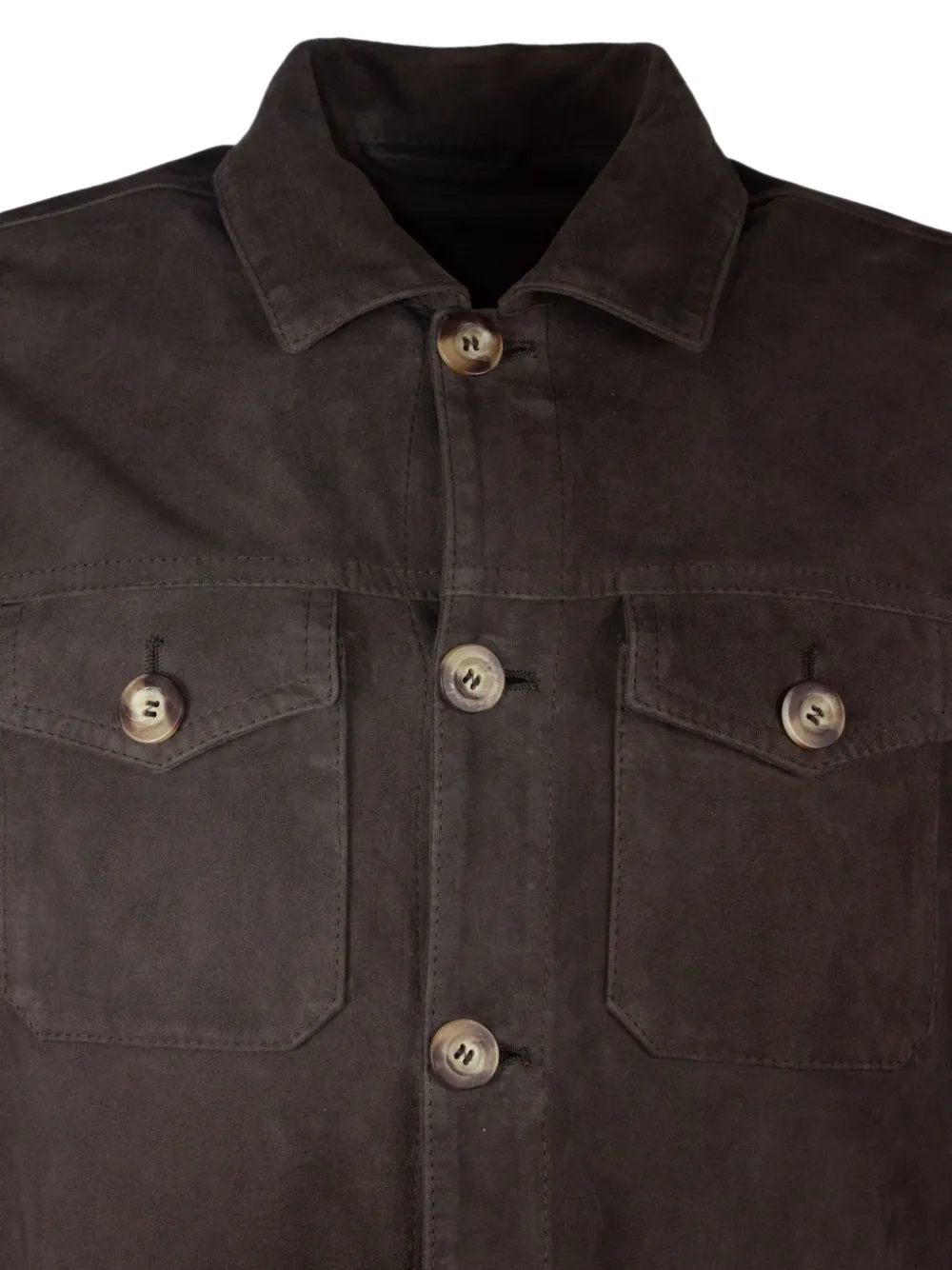 Volfagli Urano Suede Shirt Jacket - Brown 