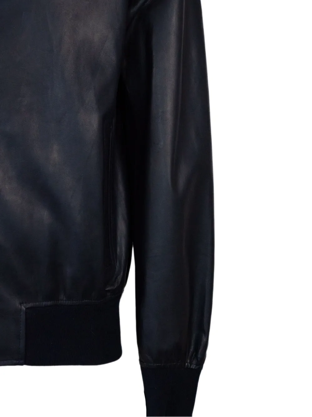  Volfagli Zip-up Lambskin Bomber Jacket - Blue 