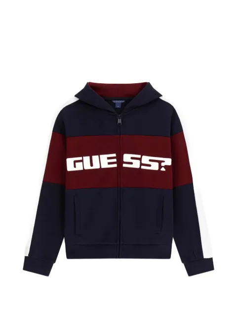 guess kids hoodie zippé à logo imprimé