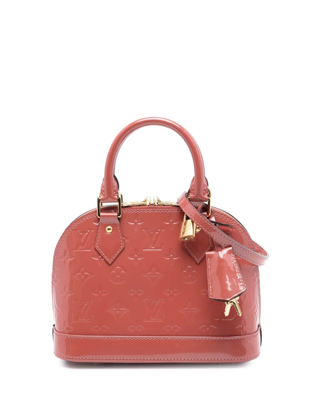 Louis Vuitton Pre-Owned Borsa a tracolla Alma BB in pelle Vernis con monogramma 2018 - Rosso