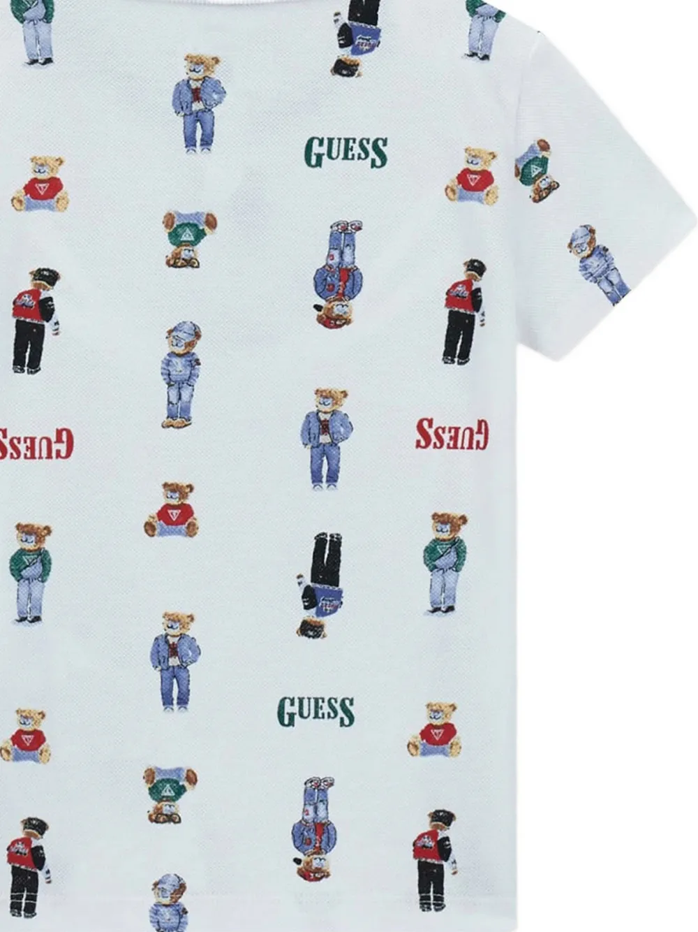 guess kids Poloshirt met beerprint Wit