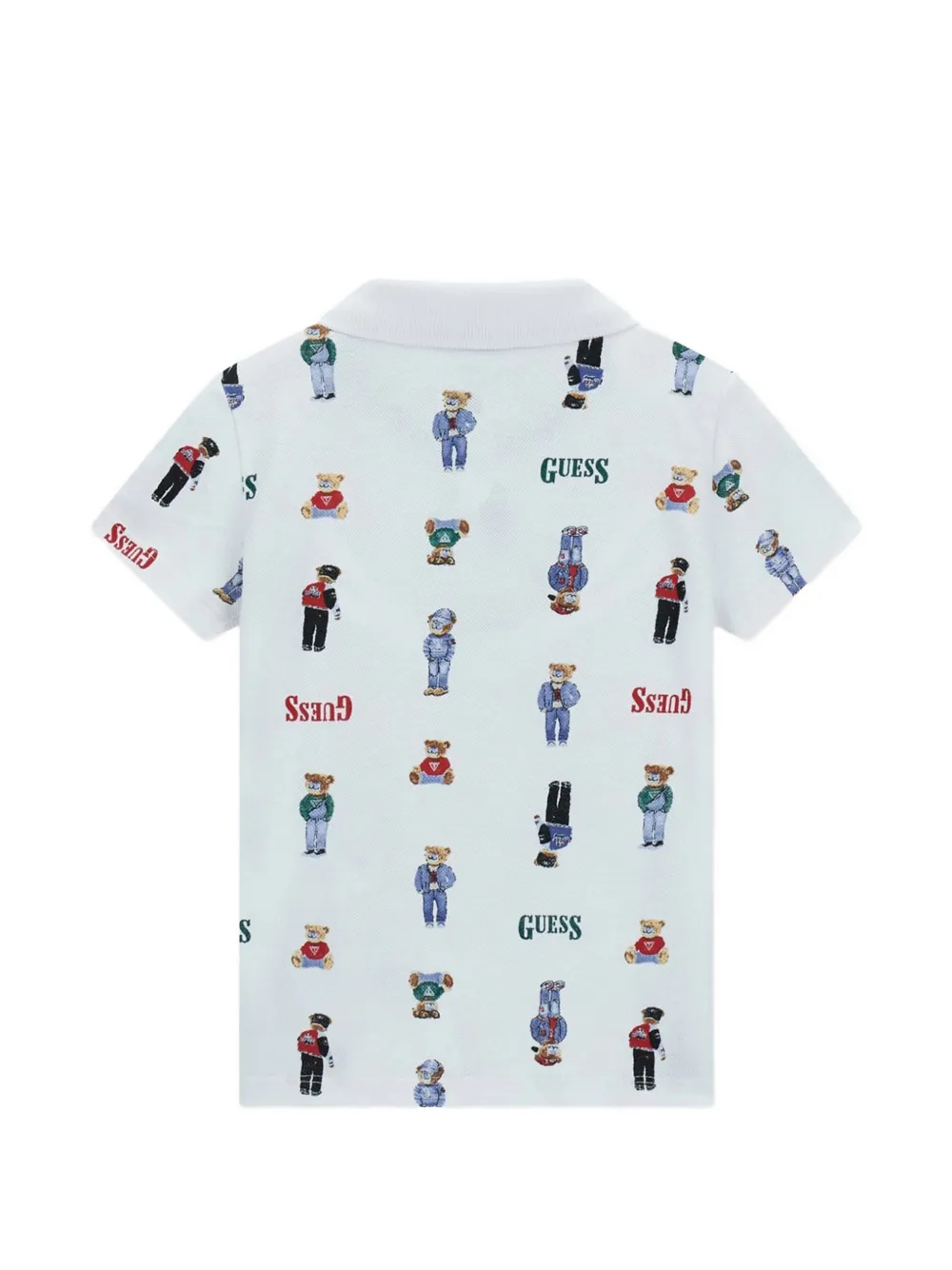 guess kids Poloshirt met beerprint Wit