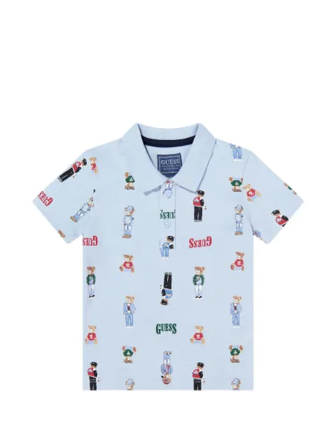 guess kids рубашка поло с принтом