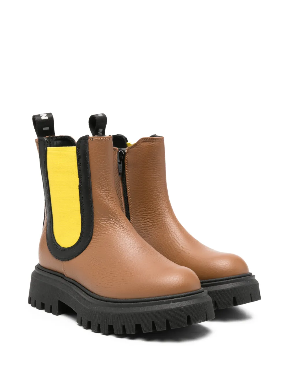 Marni Kids logo-embellishment boots - Marrone