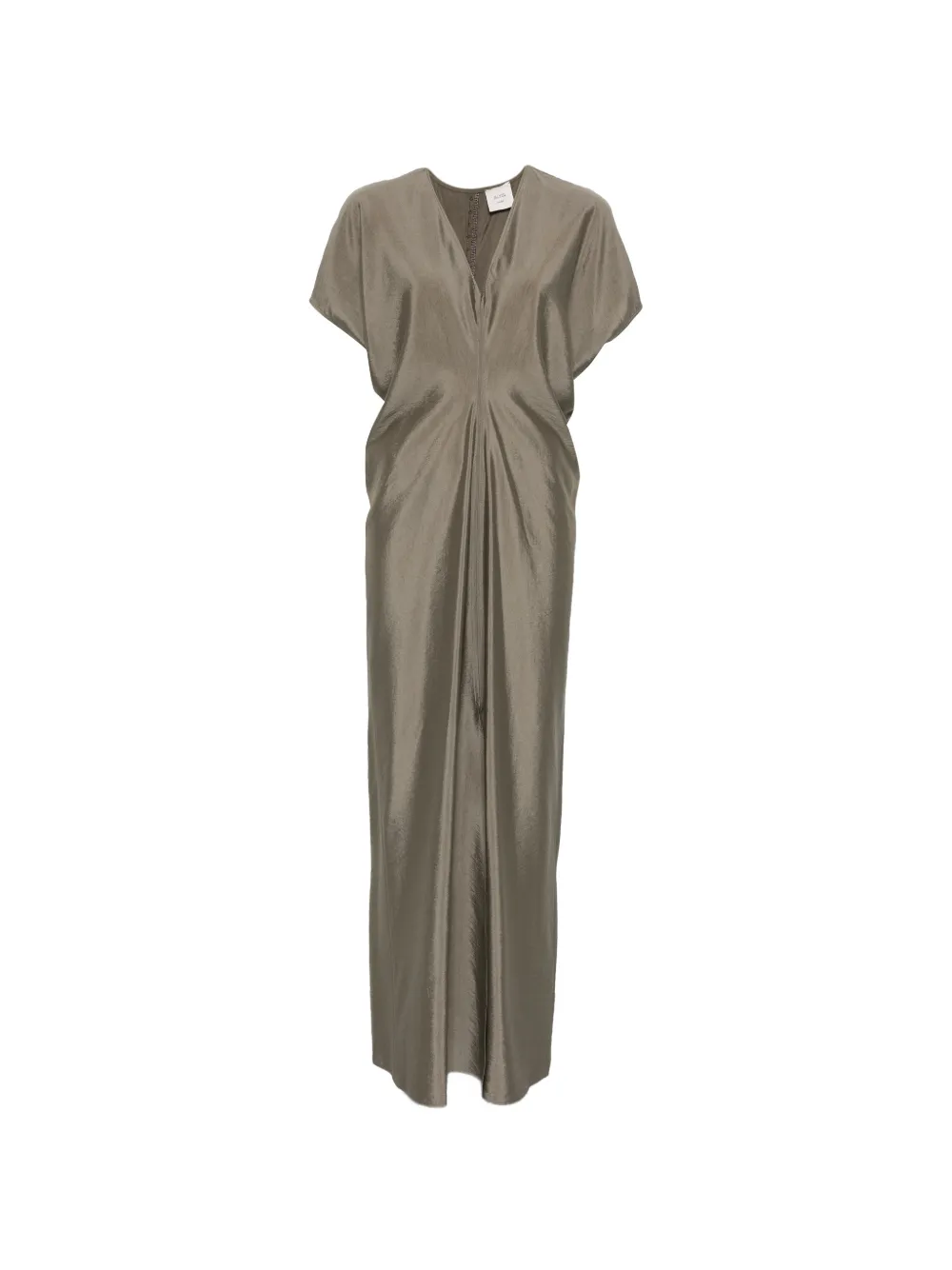 Alysi V-neck buttoned maxi gredress - Verde