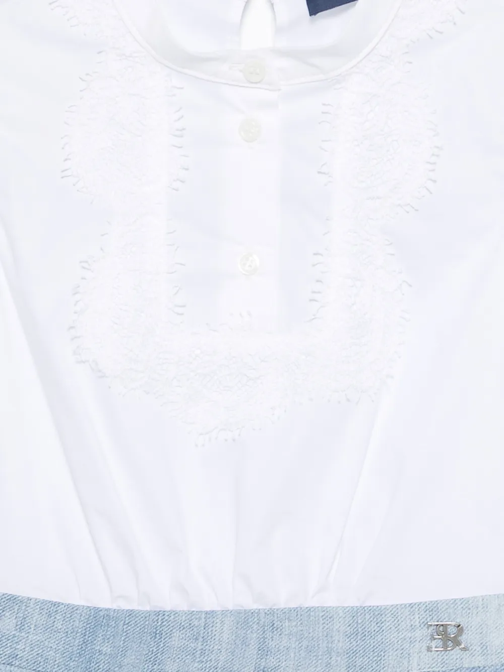  Ermanno Scervino Junior Embroidery Panel Dress - White 