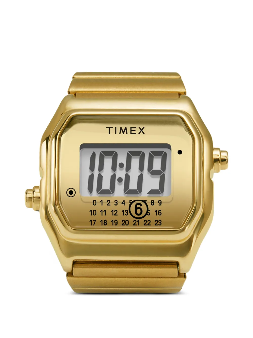 TIMEX x MM6 T80 digital bijoux steel 20mm ring watch - Oro