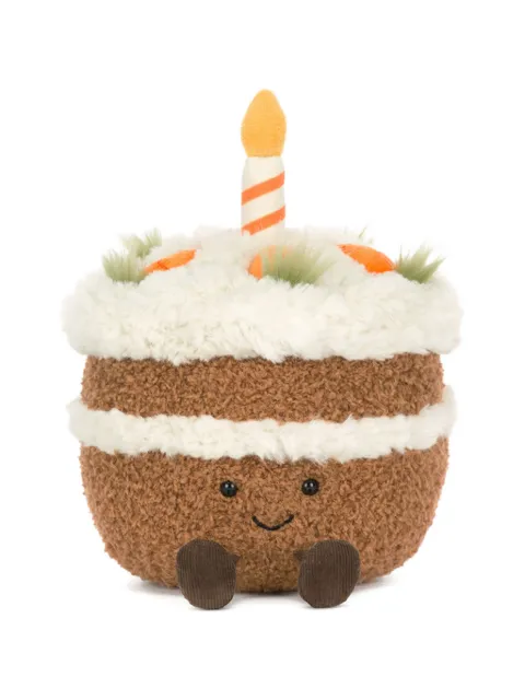 Jellycat happy-face carrot cake plush
