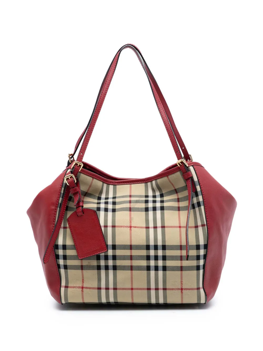 Burberry Pre-Owned 2000-2017 Small Haymarket Check Canvas and Leather Canterbury tote bag - Marrone
