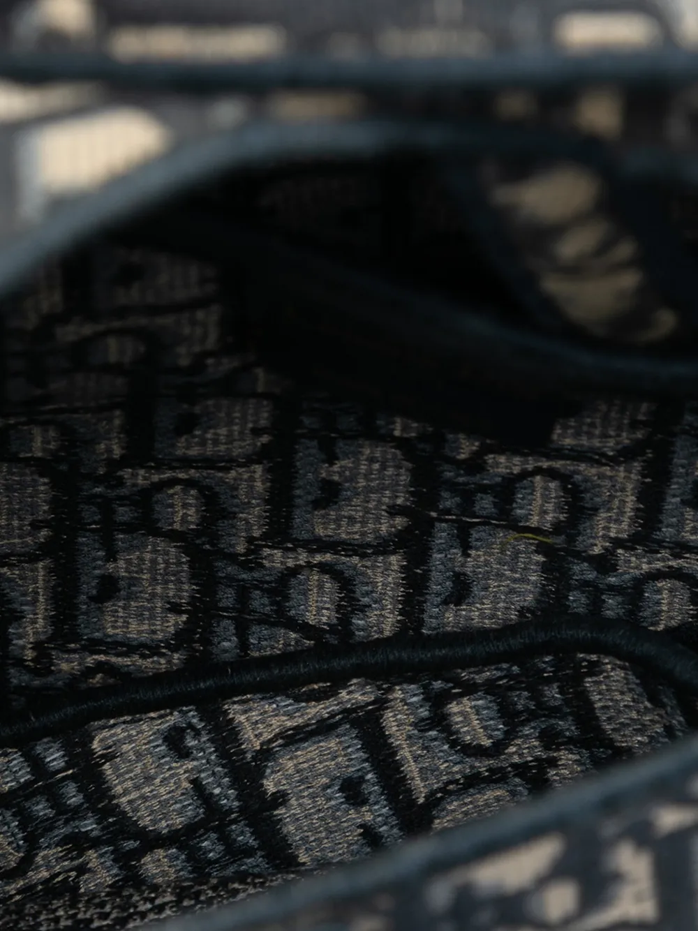 2022 Oblique Embroidered Canvas Saddle Bag Shoulder Bag