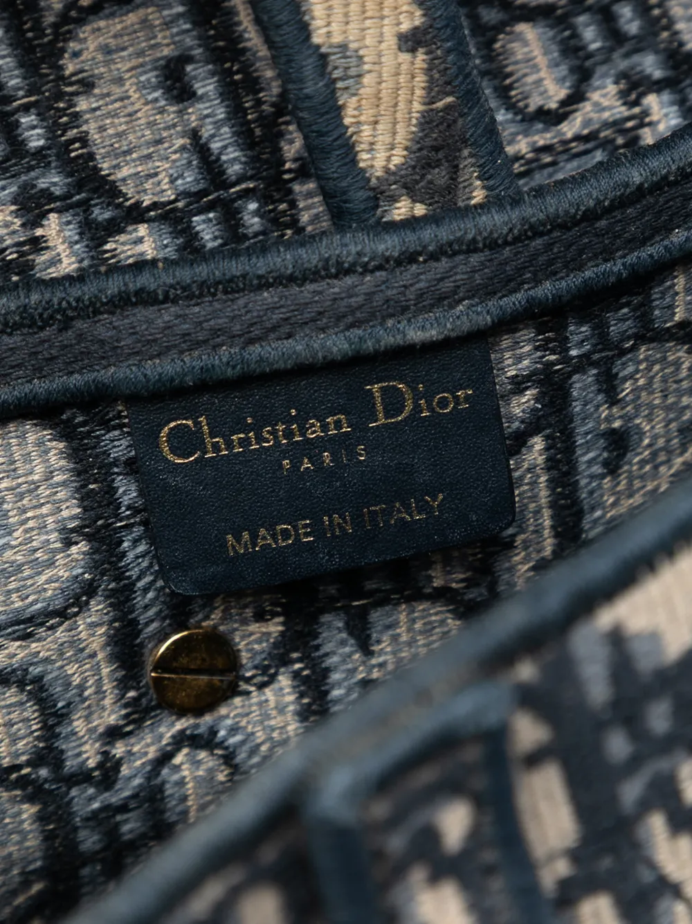 2022 Oblique Embroidered Canvas Saddle Bag Shoulder Bag