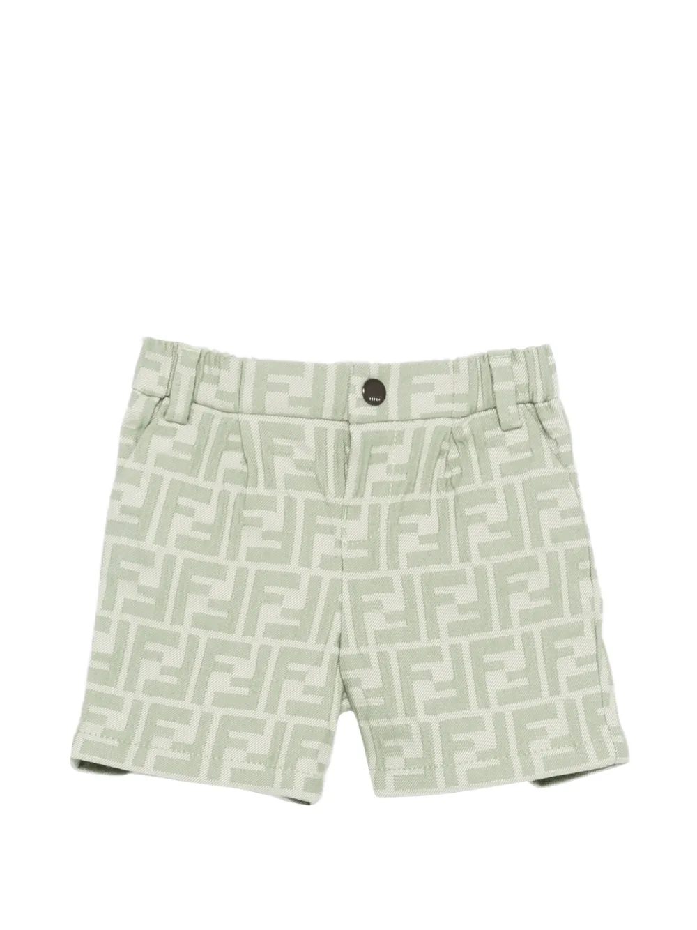Fendi Kids logo-pattern shorts - Verde