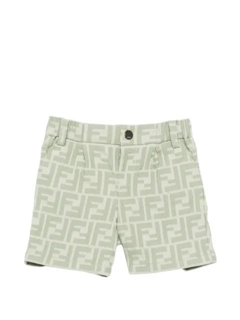 Fendi Kids logo-pattern shorts