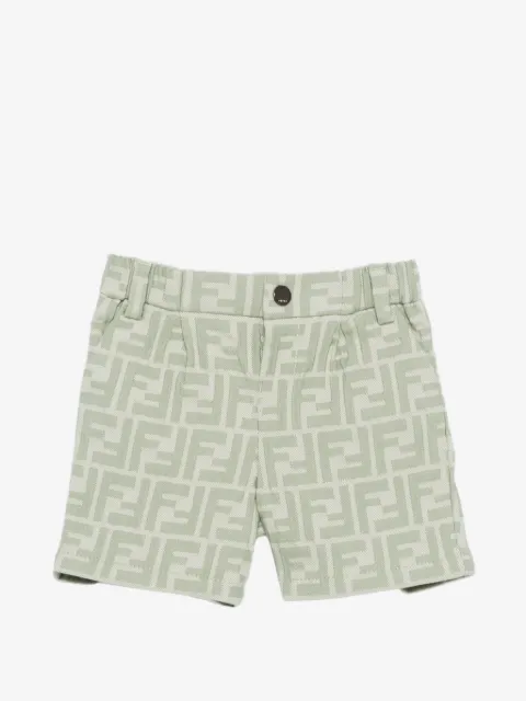 Fendi Kids logo-pattern shorts