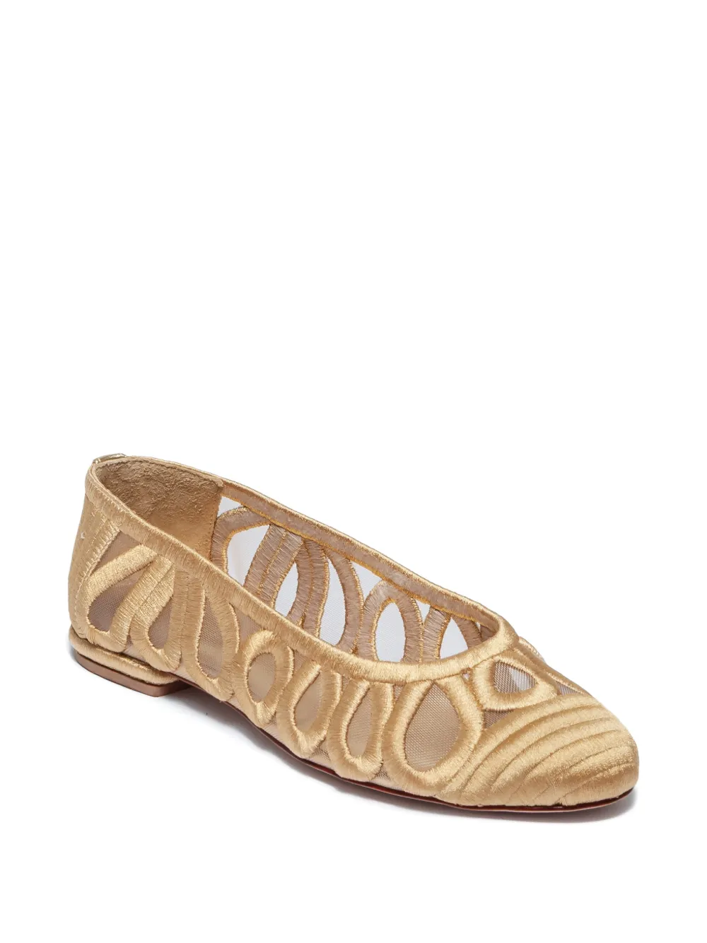  Bernardo Costa Embroidered Ballet Flats - Neutrals 