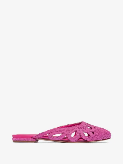 Bernardo Cappadocia raffia cut-out mules