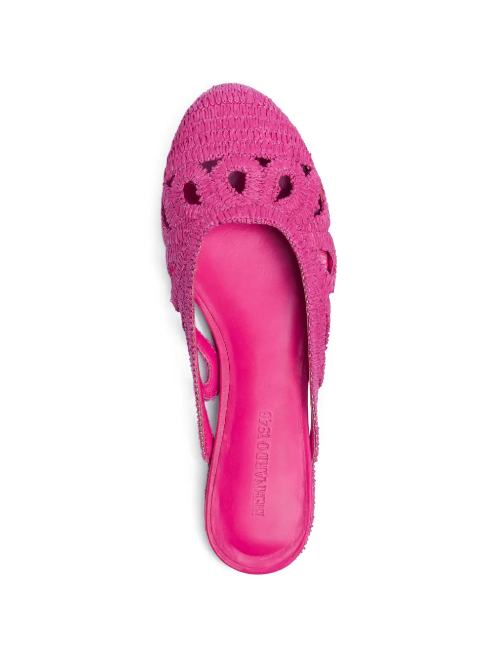 Bernardo Cappadocia raffia muiltjes met uitgesneden details Roze