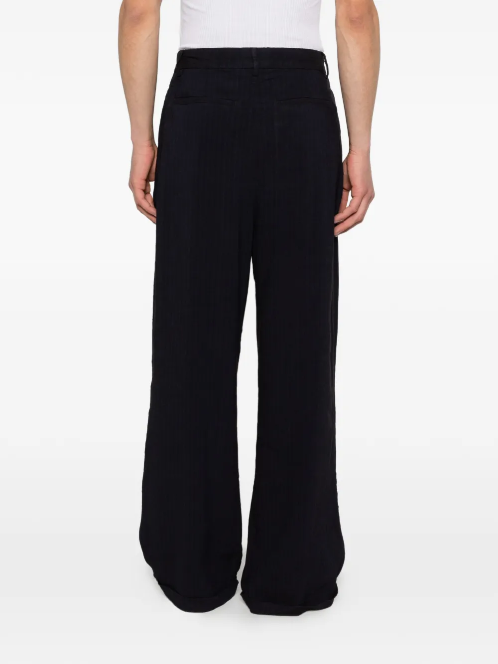 Barena Broek met visgraatpatroon Blauw