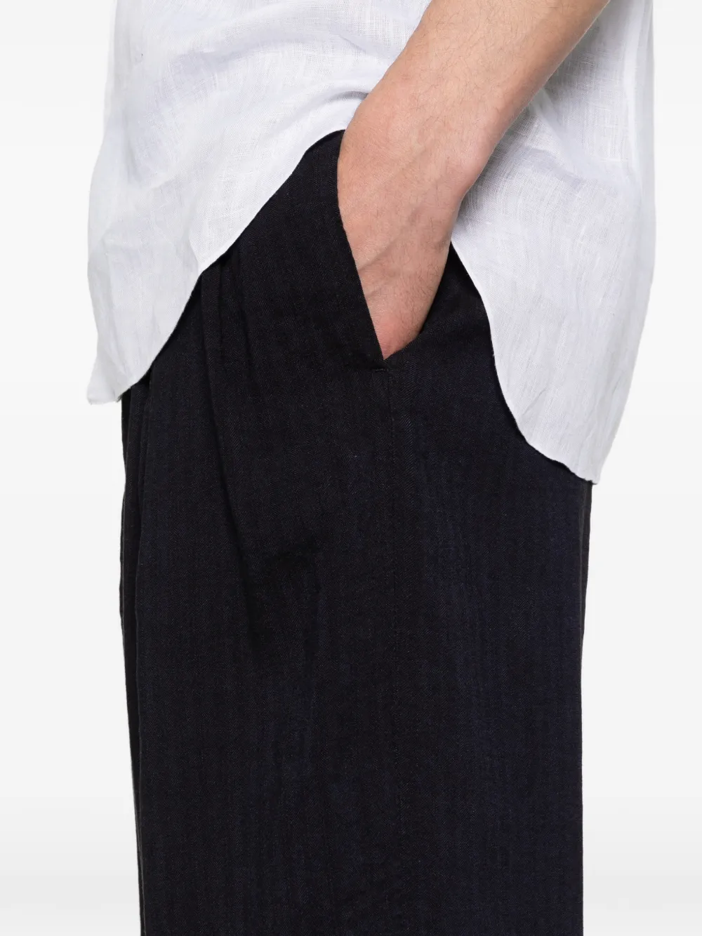 Barena Broek met visgraatpatroon Blauw