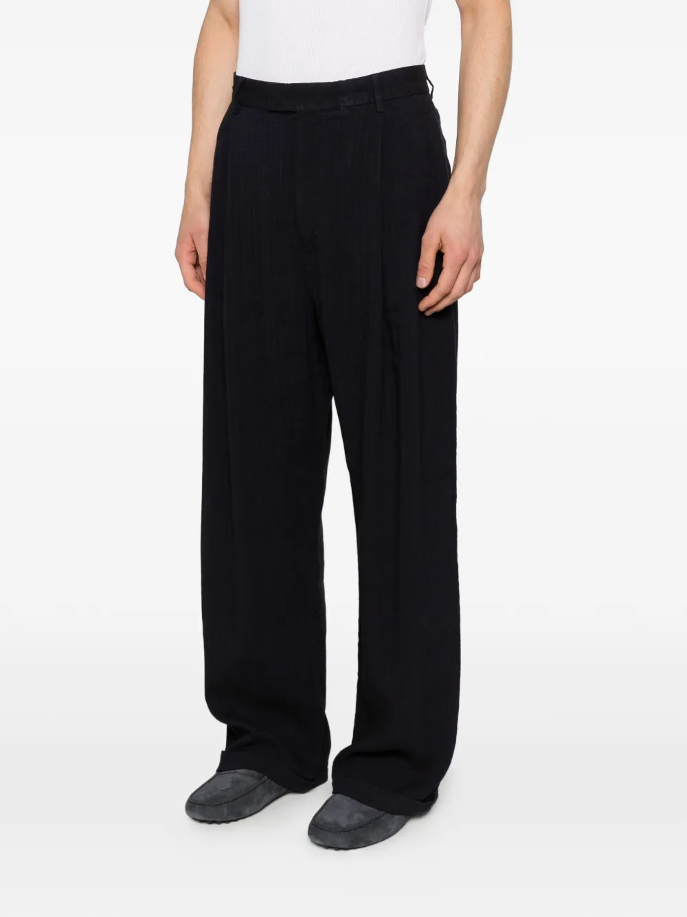  Barena Herringbone Trousers - Blue 