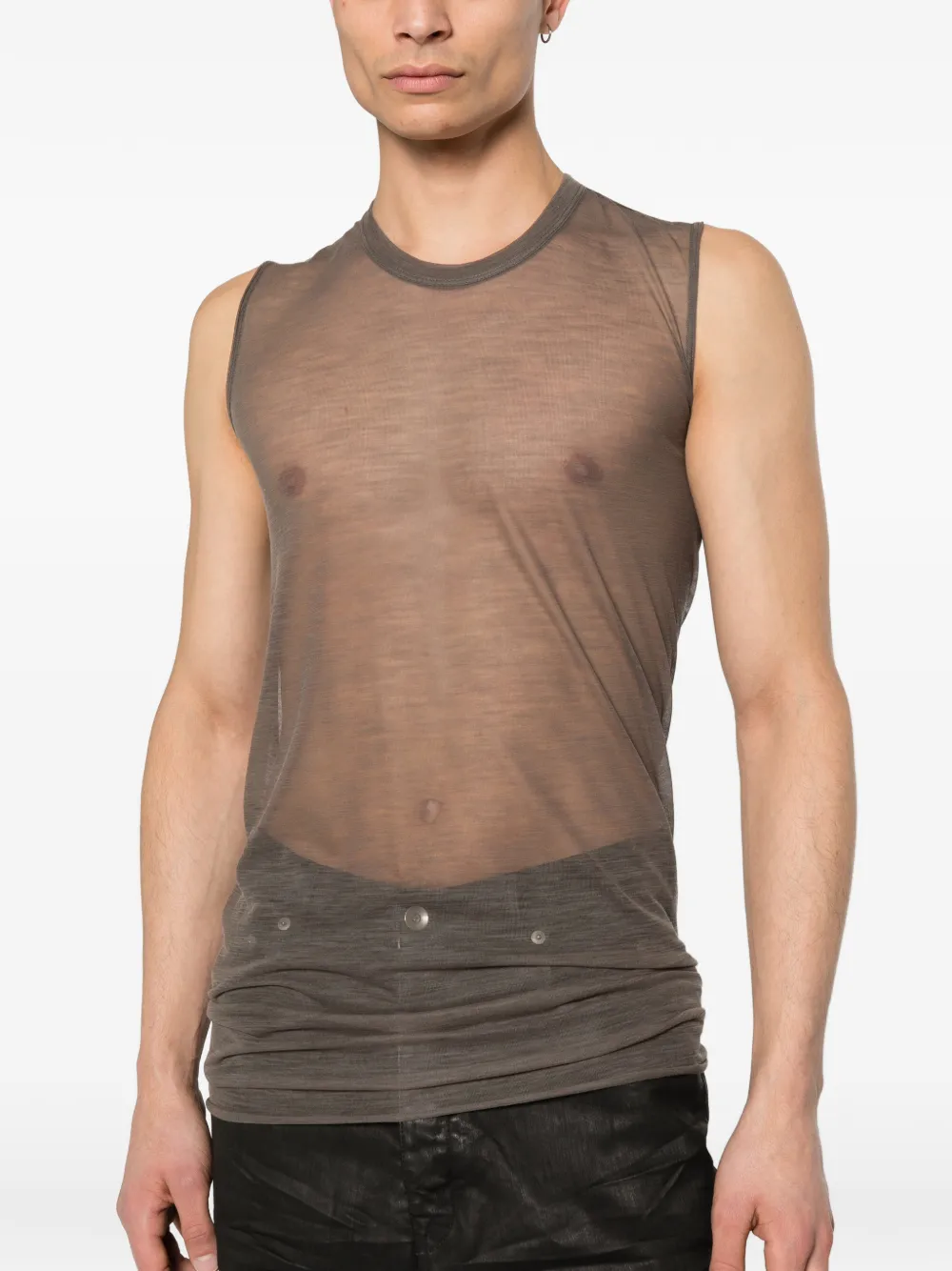 Rick Owens Mouwloze top Bruin