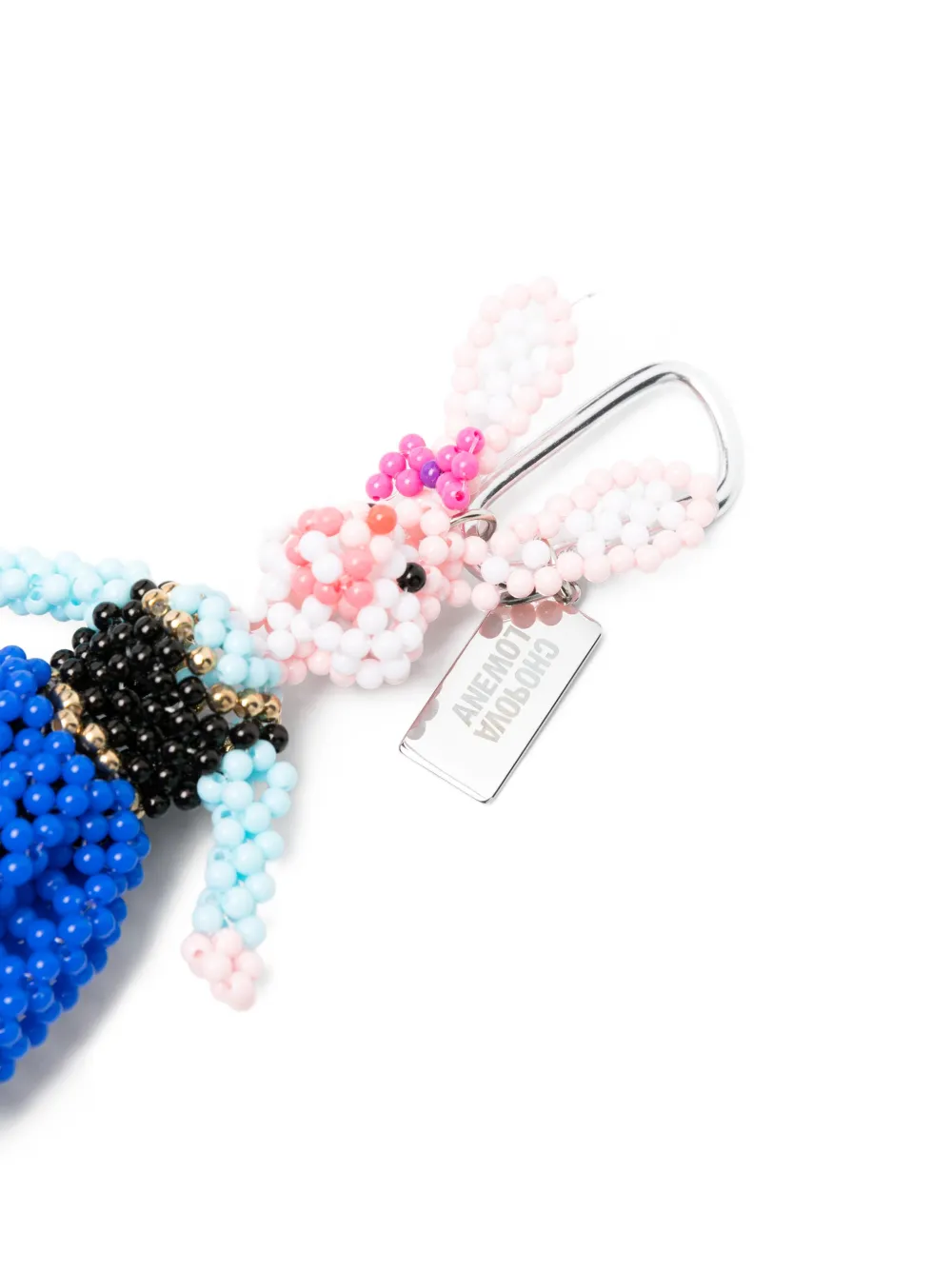 Chopova Lowena Warrior Rabbit Beaded Keyring - Blue 