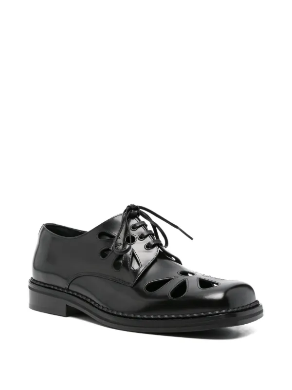 K*o様  × Simone Rochaパール レザー ダービーシューズ Simone Rocha Daisy cut-out Derby Shoes | Black | FARFETCH