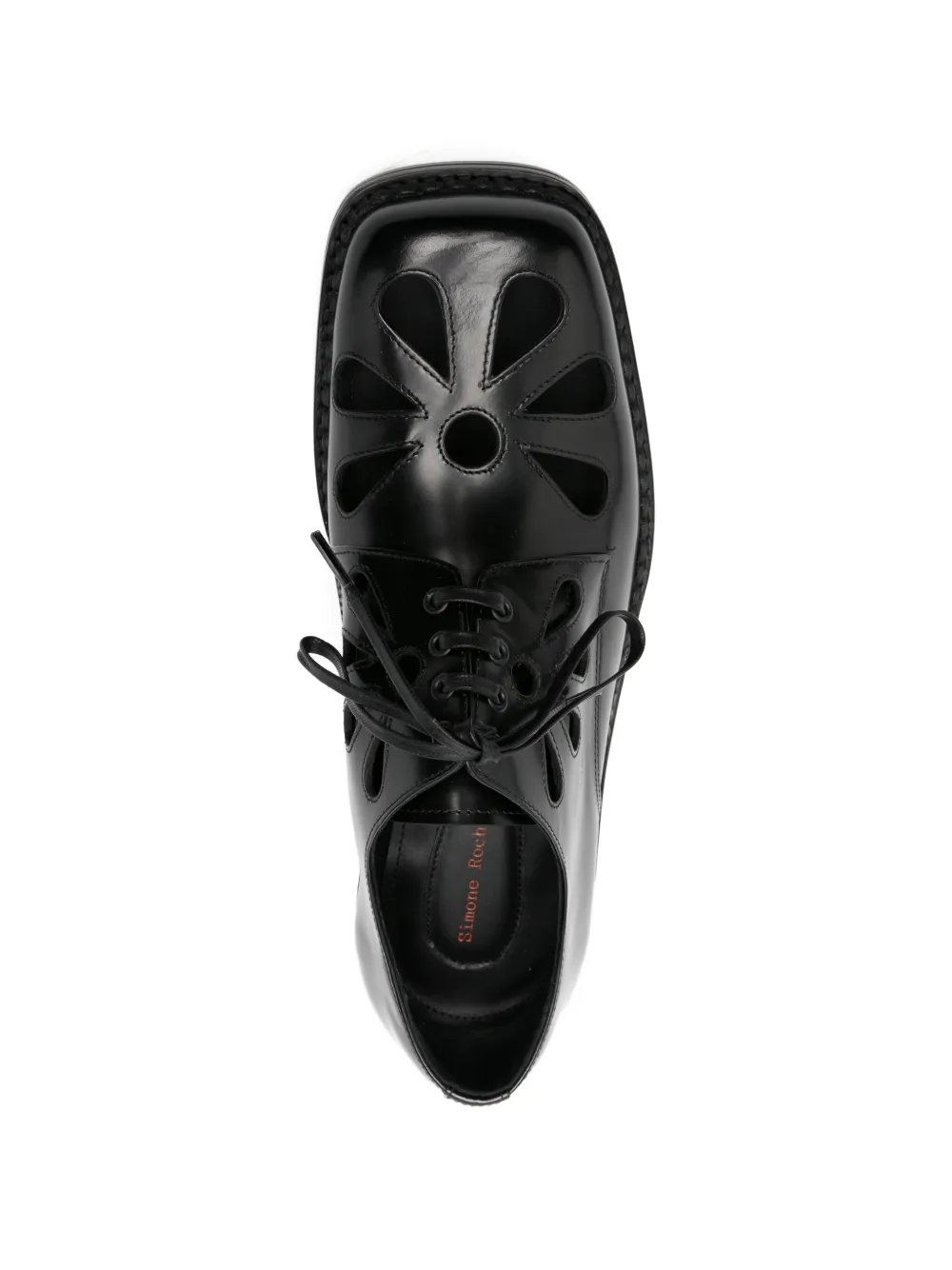 Simone Rocha Daisy derby schoenen met uitgesneden details Zwart