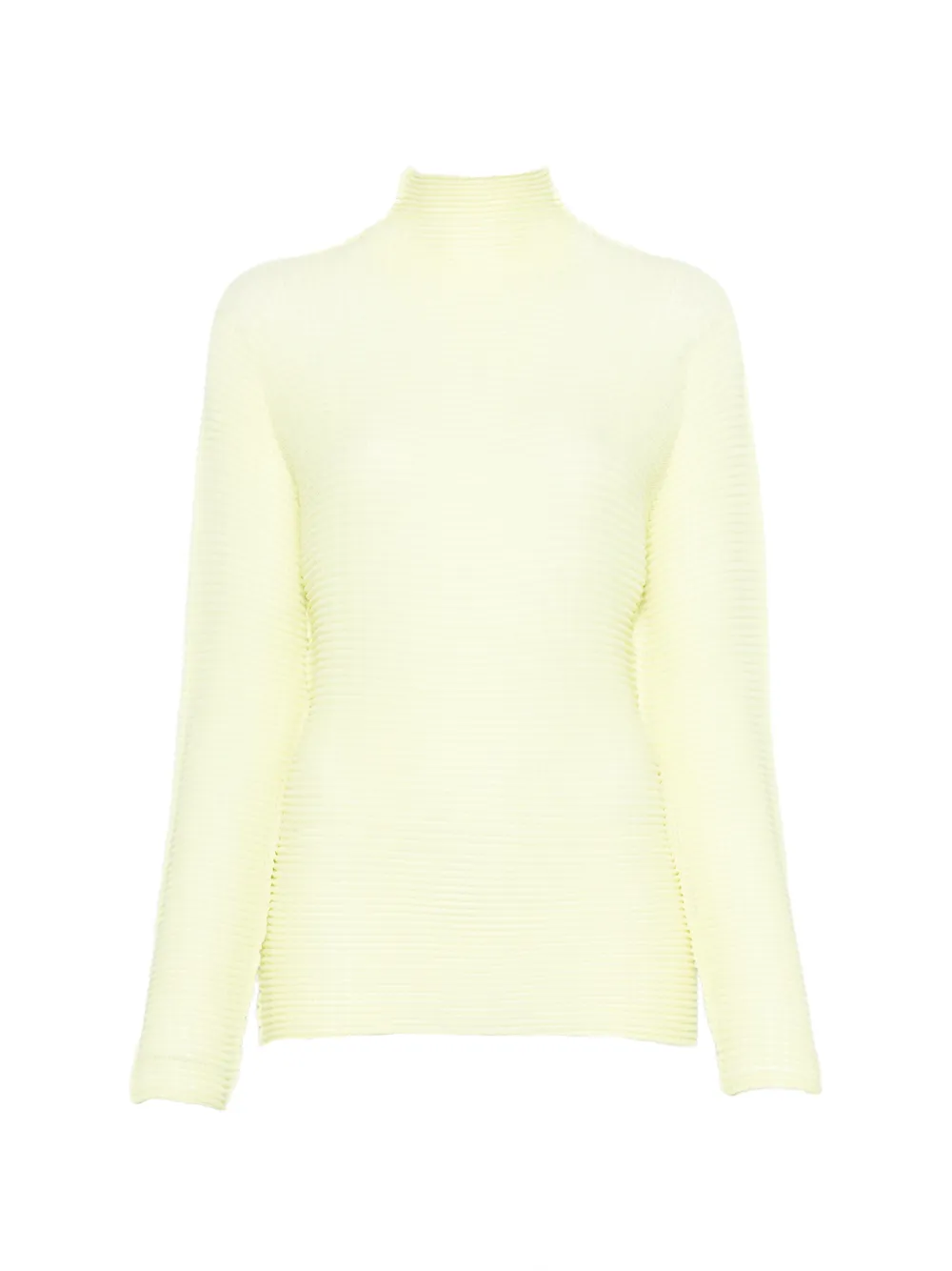 Issey Miyake ribbed roll-neck blouse - Giallo