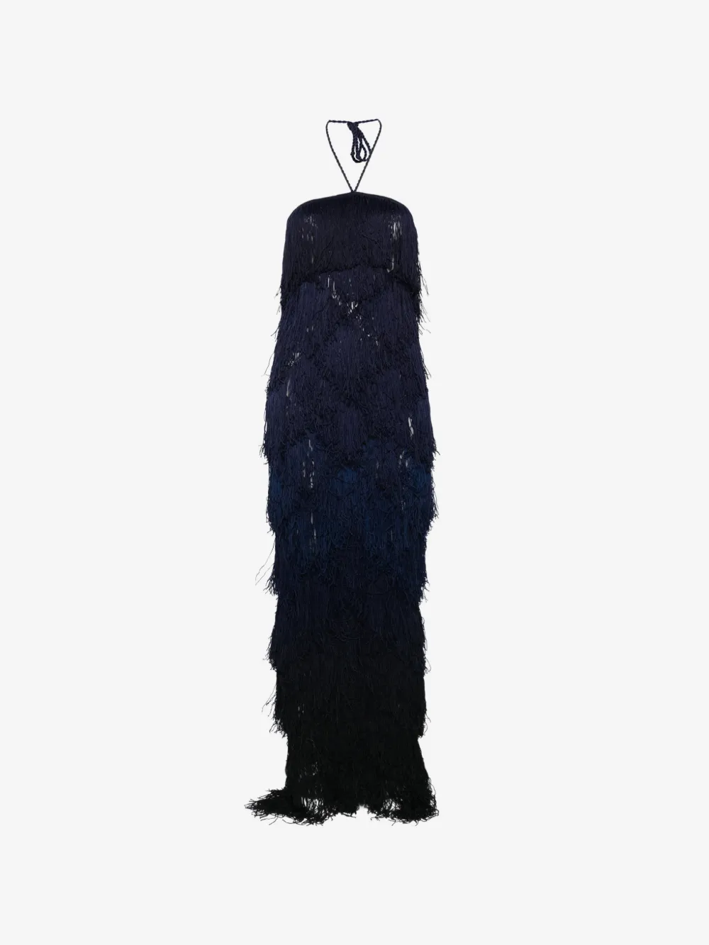 Bless Laguna fringed halterneck maxi dress | Blue | Image 1