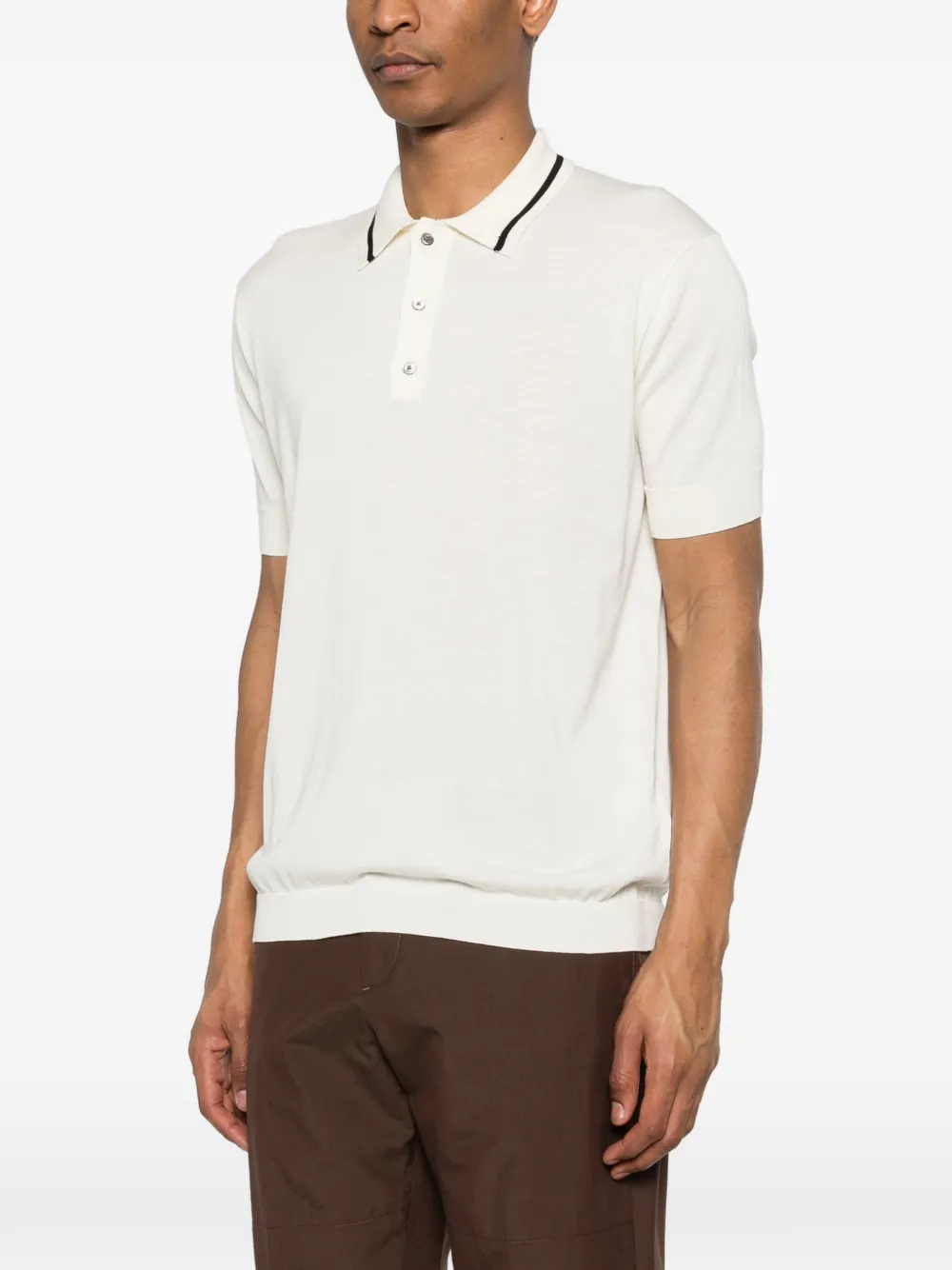  Greyed Button-up Polo Shirt - Neutrals 