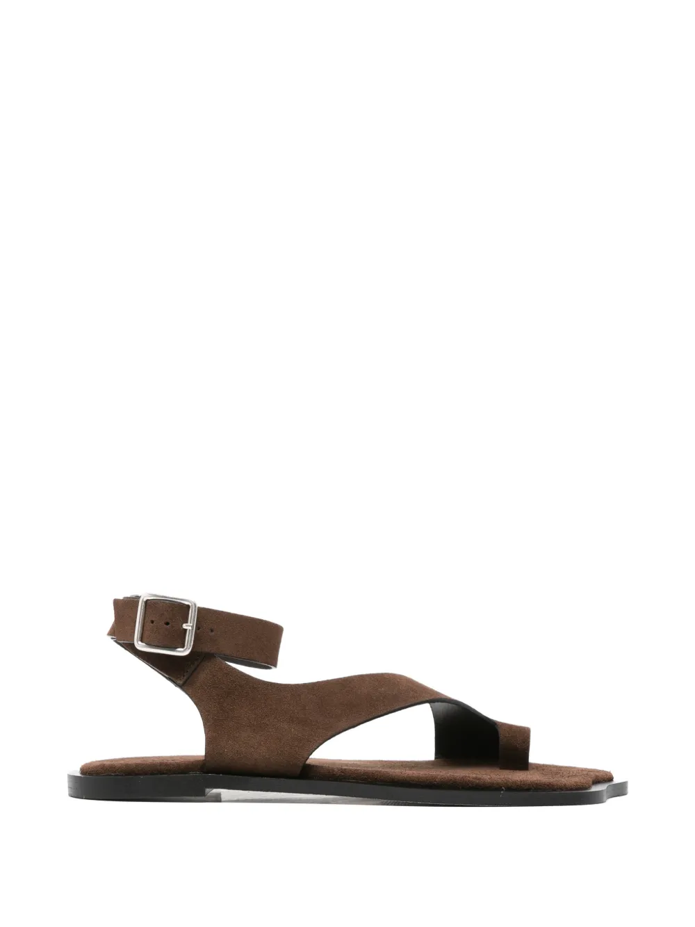ALOHAS buckle-fastening asymmetric sandals - Brown