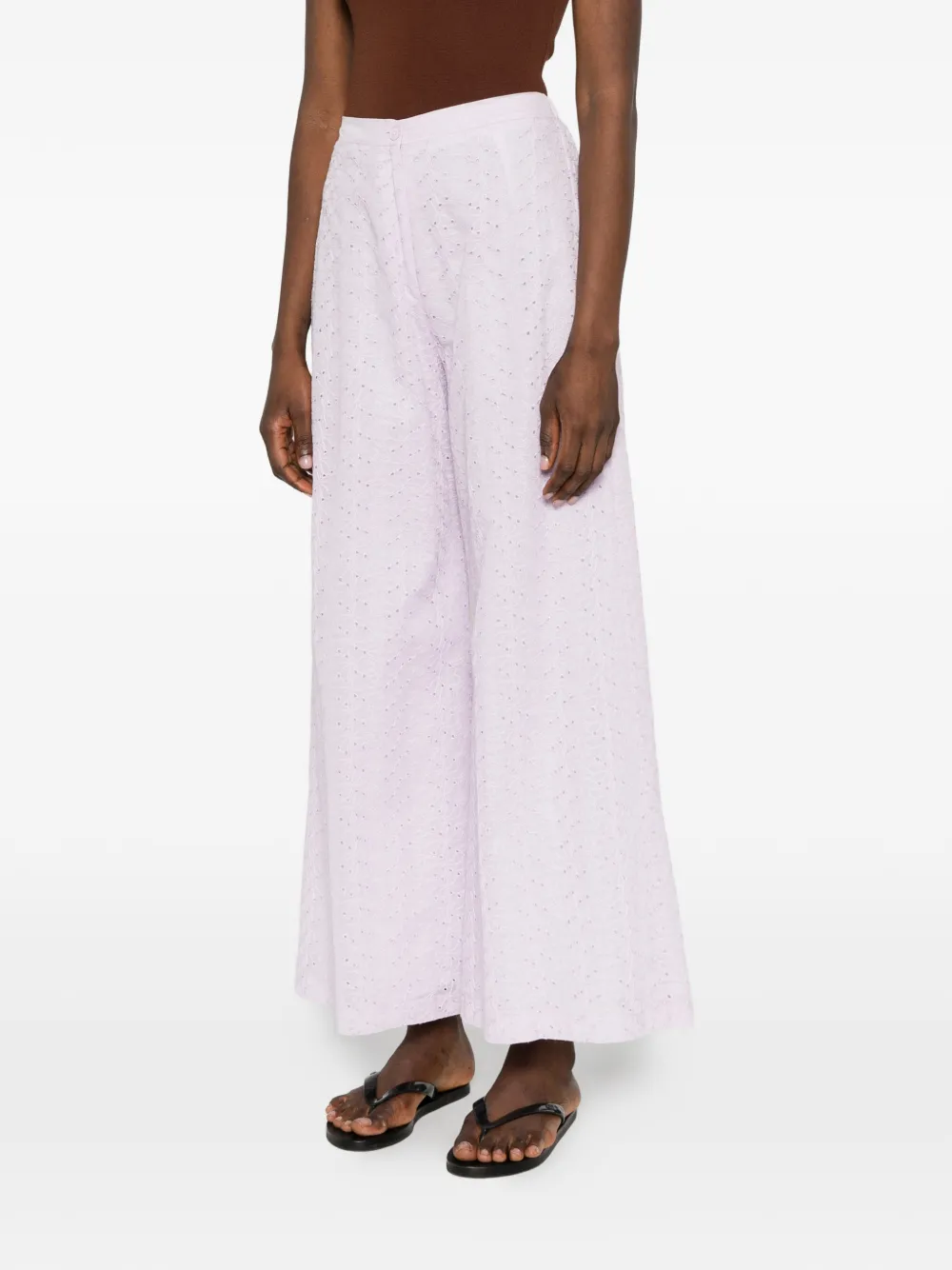 Forte Broderie anglaise broek Paars