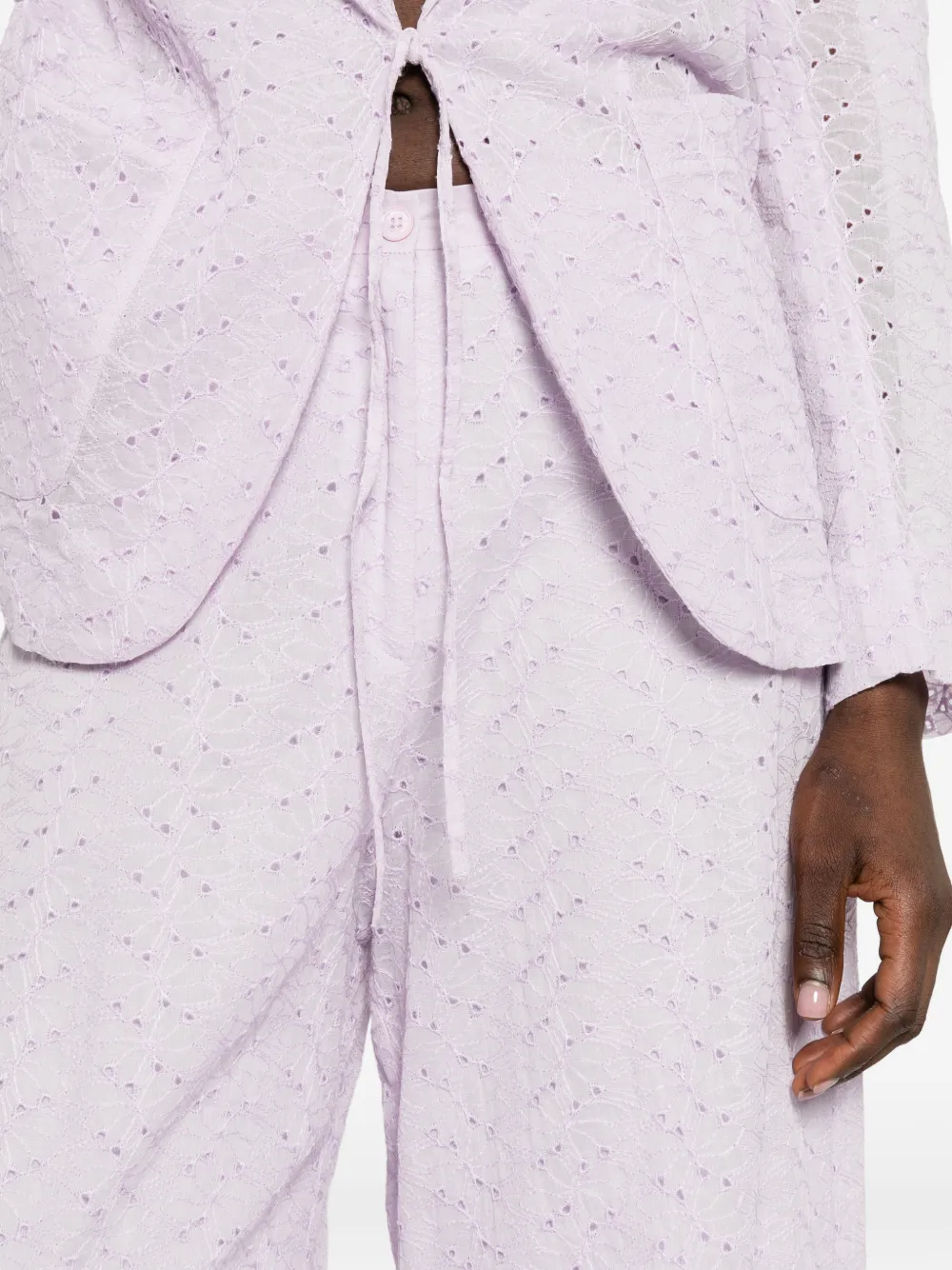 Forte Broderie anglaise broek Paars