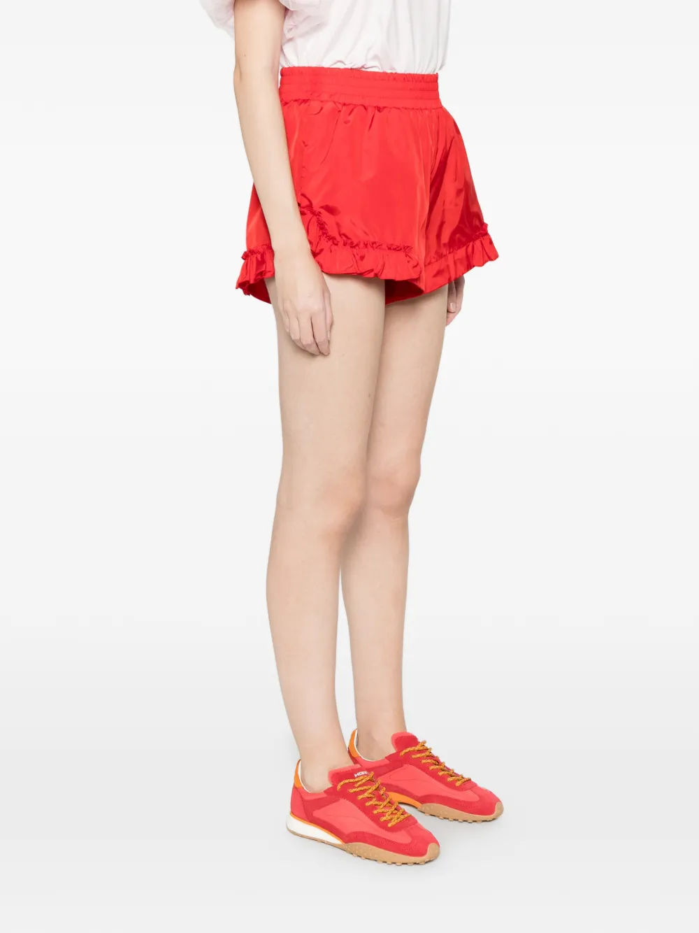  Simone Rocha Ruffled Mini Shorts - Red 