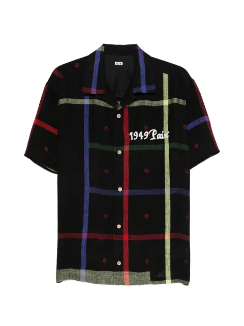 KHOKI plaid text shirt