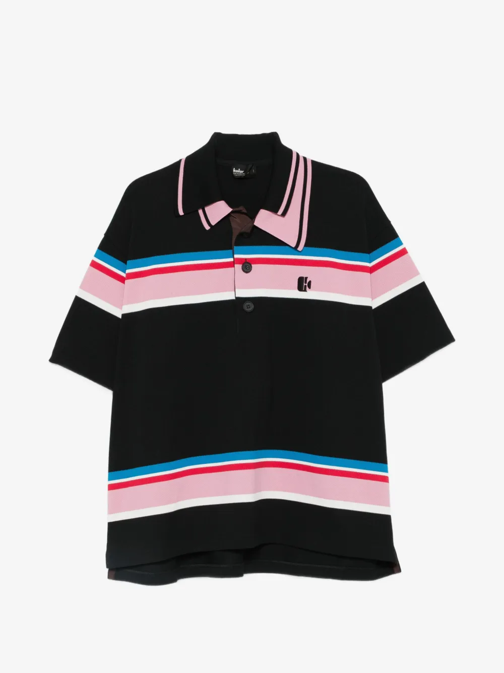 Kolor striped polo shirt | Black | Image 1
