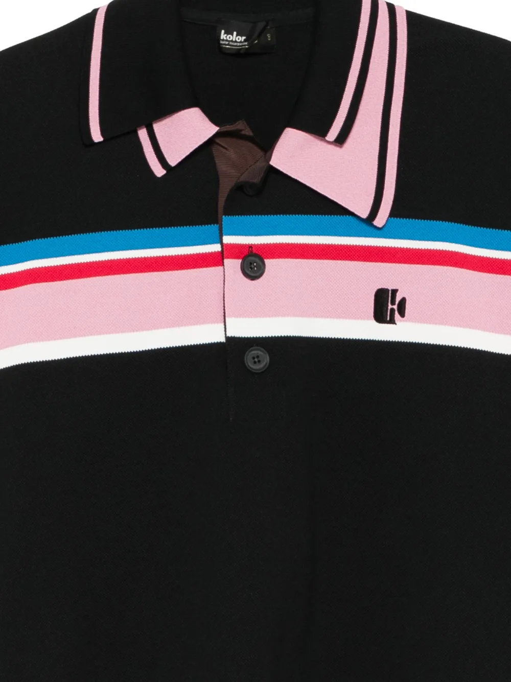 Kolor Gestreept poloshirt Zwart