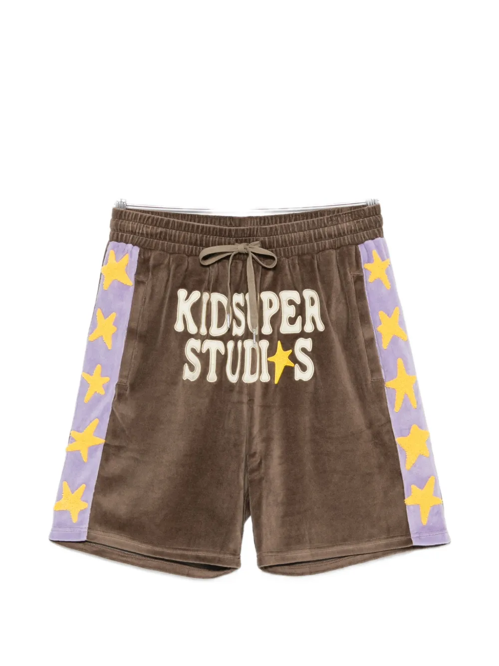 KidSuper logo-embroidered star-patch shorts - Marrone