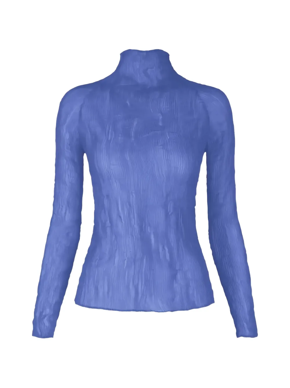 Issey Miyake Chiffon Twist 3 plissé-effect high-neck top - Blu